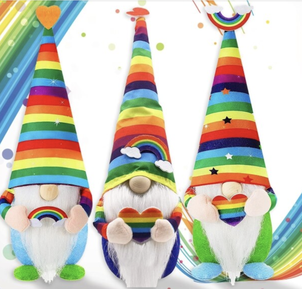 Regenbogenwichtel Lasse, Knut und Mauno in drei verschiedenen Farben